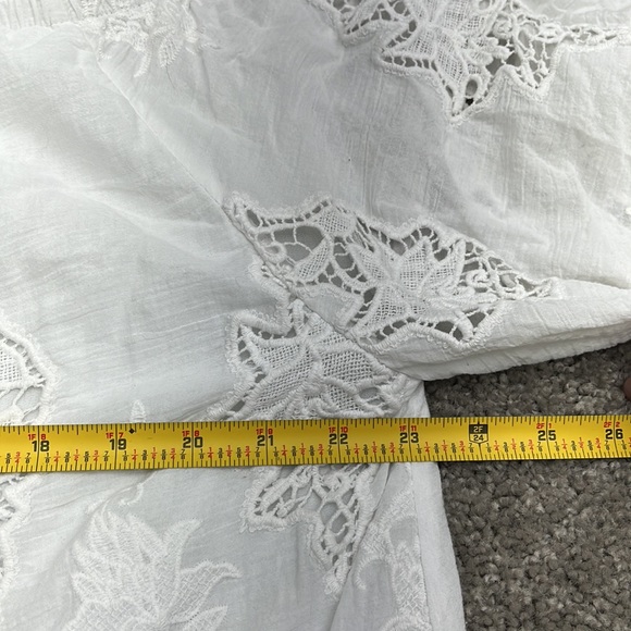 Lane Bryant White Crochet Off Shoulder Lined Boho Peasant Top Women’s 18/20 - Picture 11 of 11